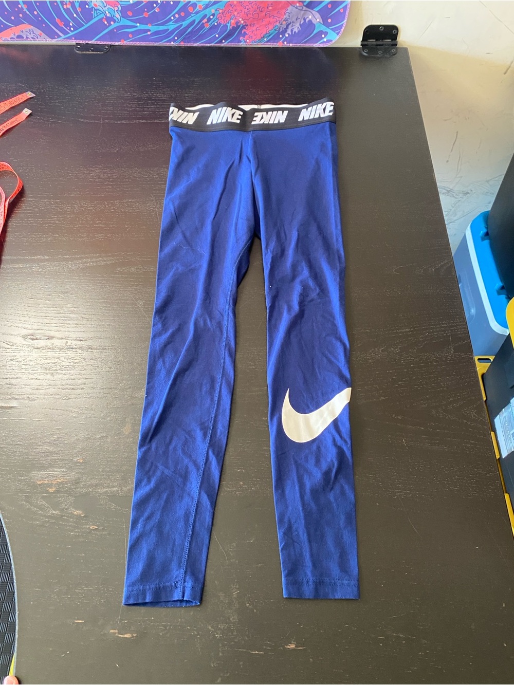 Nike Youth Royal Blue Leggings with White Swoosh